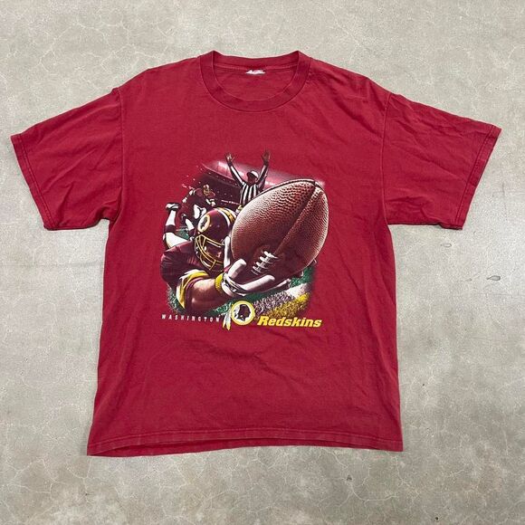 Washington Redskins NFL Vintage Graphic Tee Red Football - Picture 2 of 4
